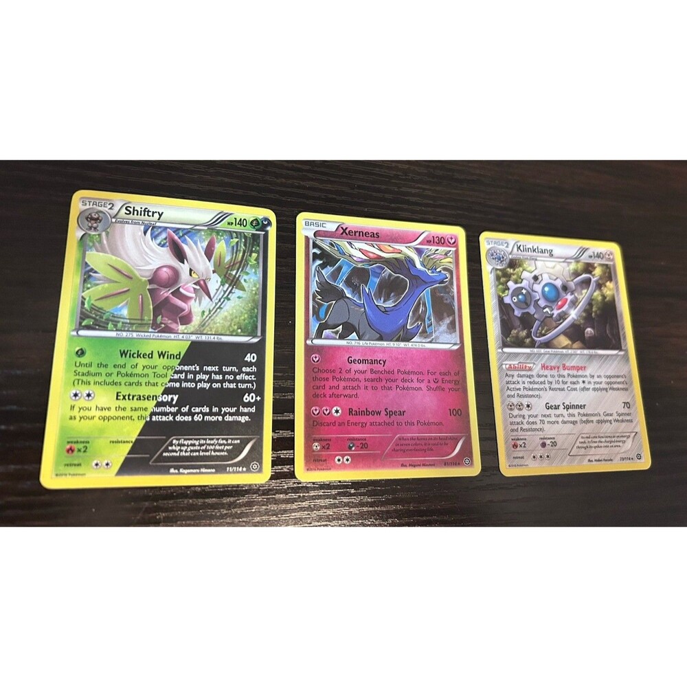 3 Pokemon TCG Holo & Reverse Holo Lot Xerneas Klinklang Shiftry Steam Siege